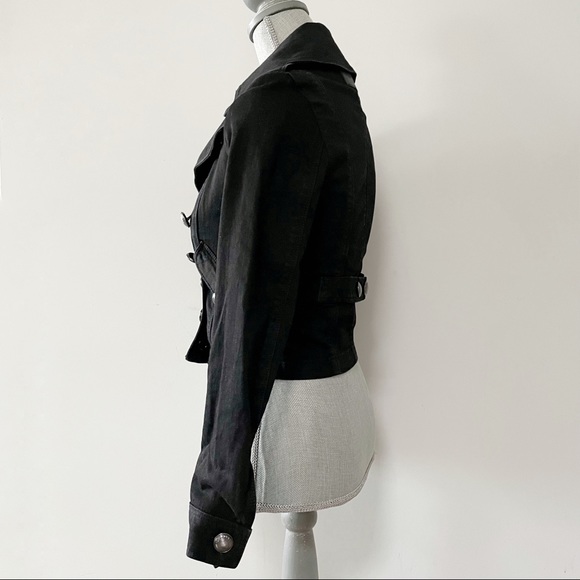 Burberry Brit denim jacket military style front buttons - Picture 2 of 11